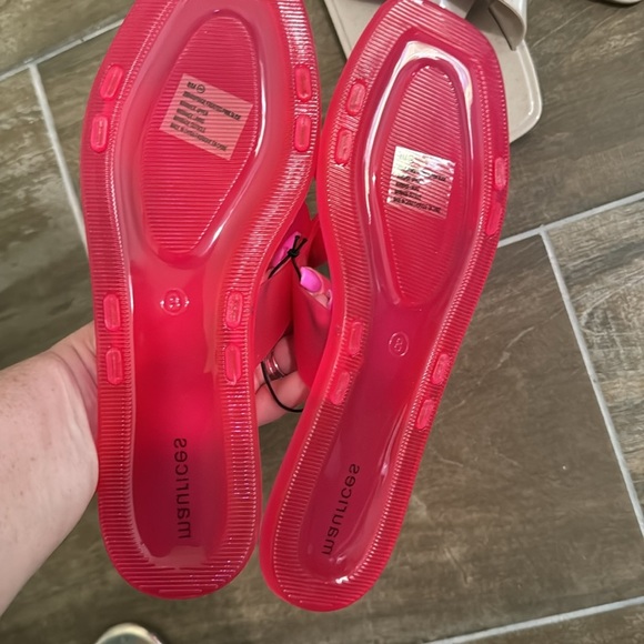Two pairs! Hot pink and nude slides NWT size 8 Maurices sandals. - Picture 2 of 4